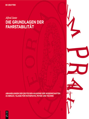 cover image of Die Grundlagen der Fahrstabilität